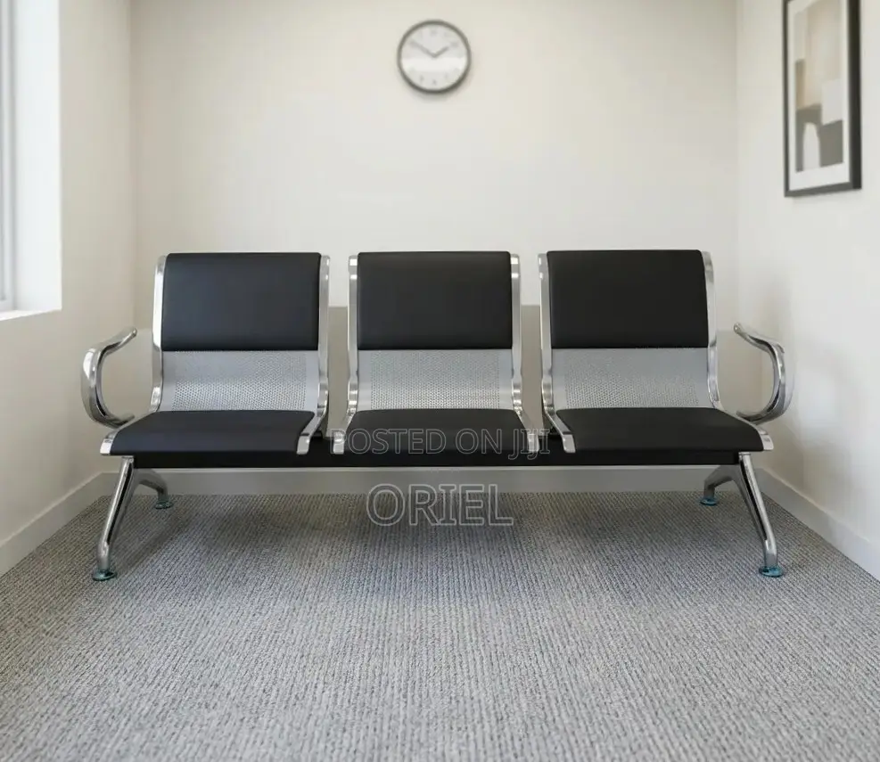 3-Seater Padded Office Bench : Padded 3-Seater Reception Bench