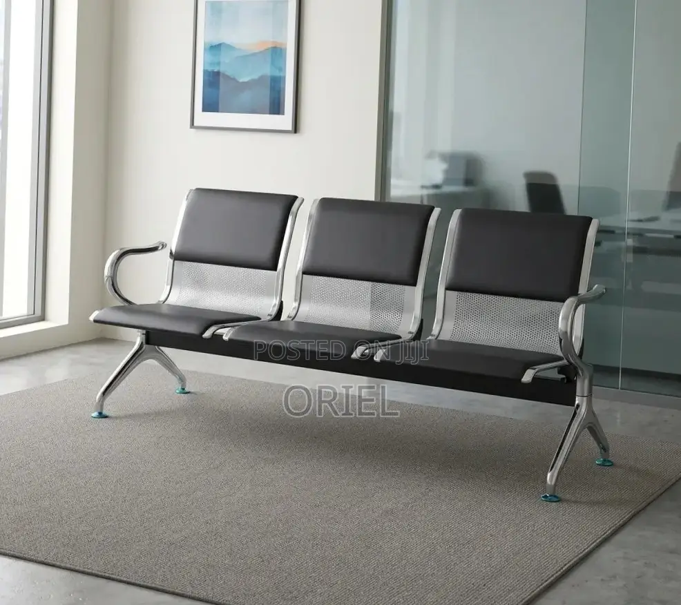 3-Seater Padded Office Bench : Padded 3-Seater Reception Bench