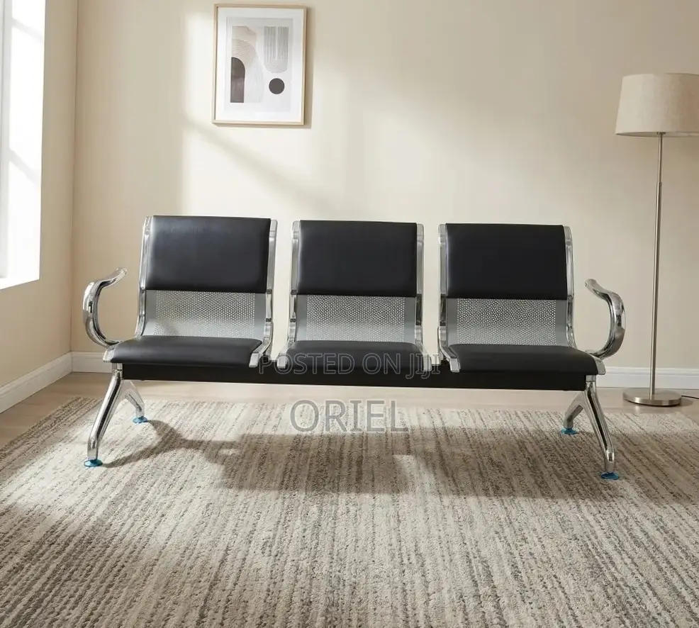 3-Seater Padded Office Bench : Padded 3-Seater Reception Bench