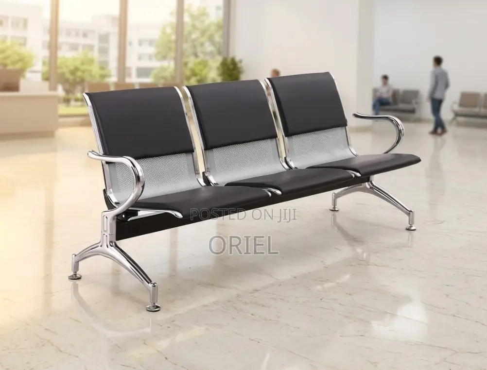 3-Seater Padded Office Bench : Padded 3-Seater Reception Bench