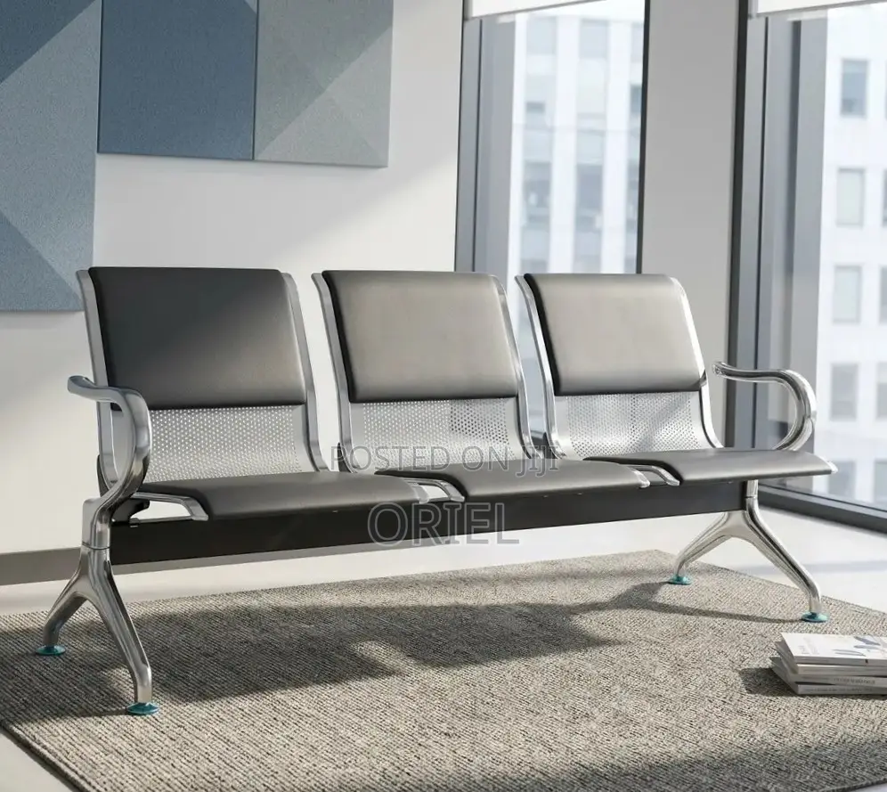 3-Seater Padded Office Bench : Padded 3-Seater Reception Bench