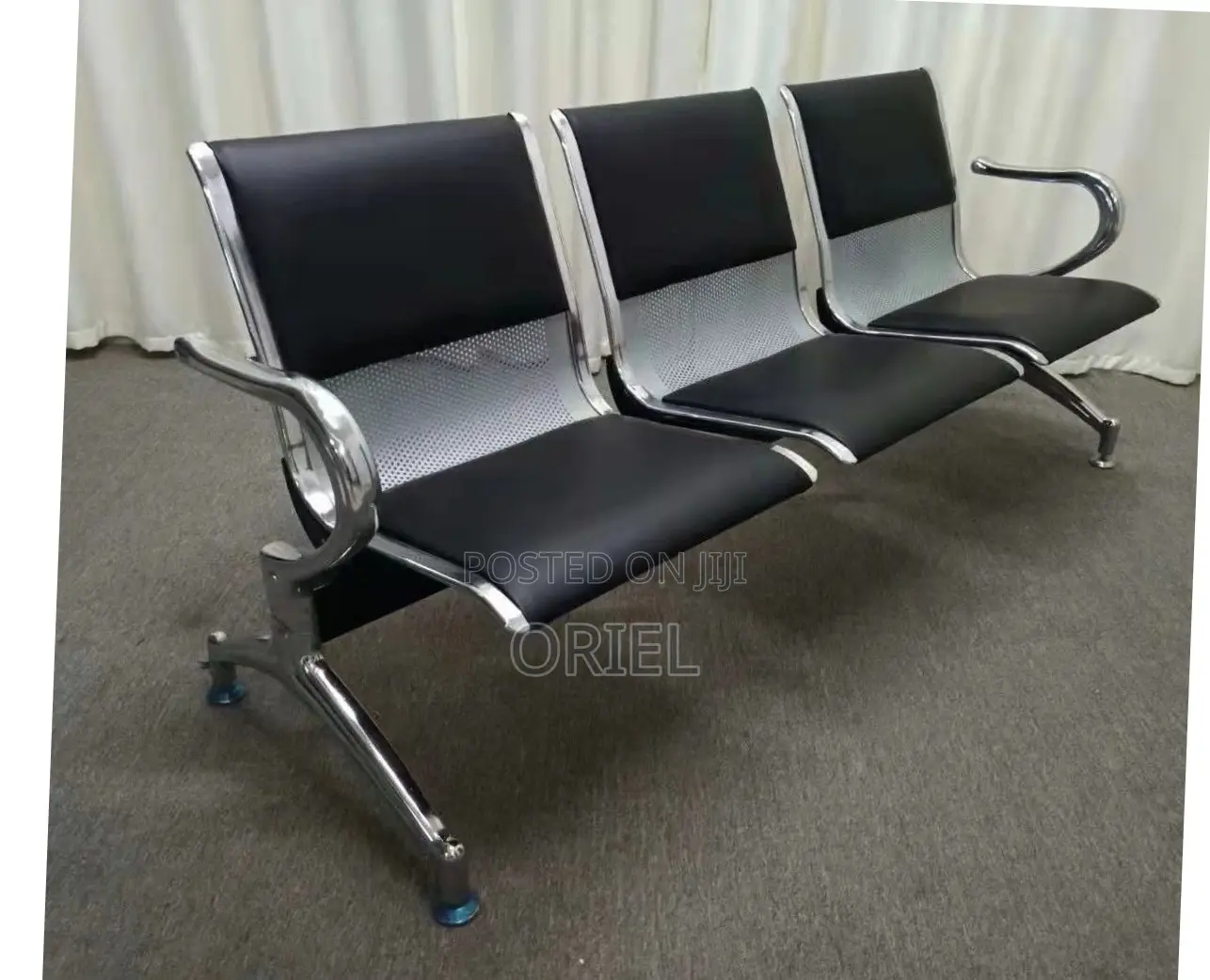 3-Seater Padded Office Bench : Padded 3-Seater Reception Bench