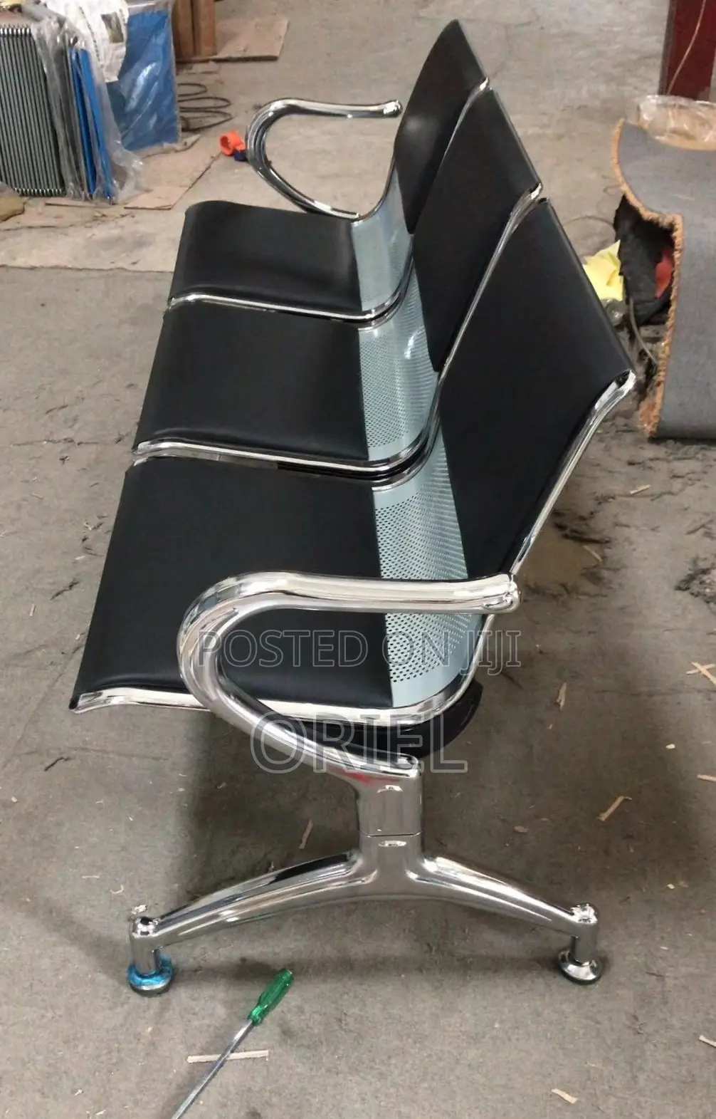 3-Seater Padded Office Bench : Padded 3-Seater Reception Bench