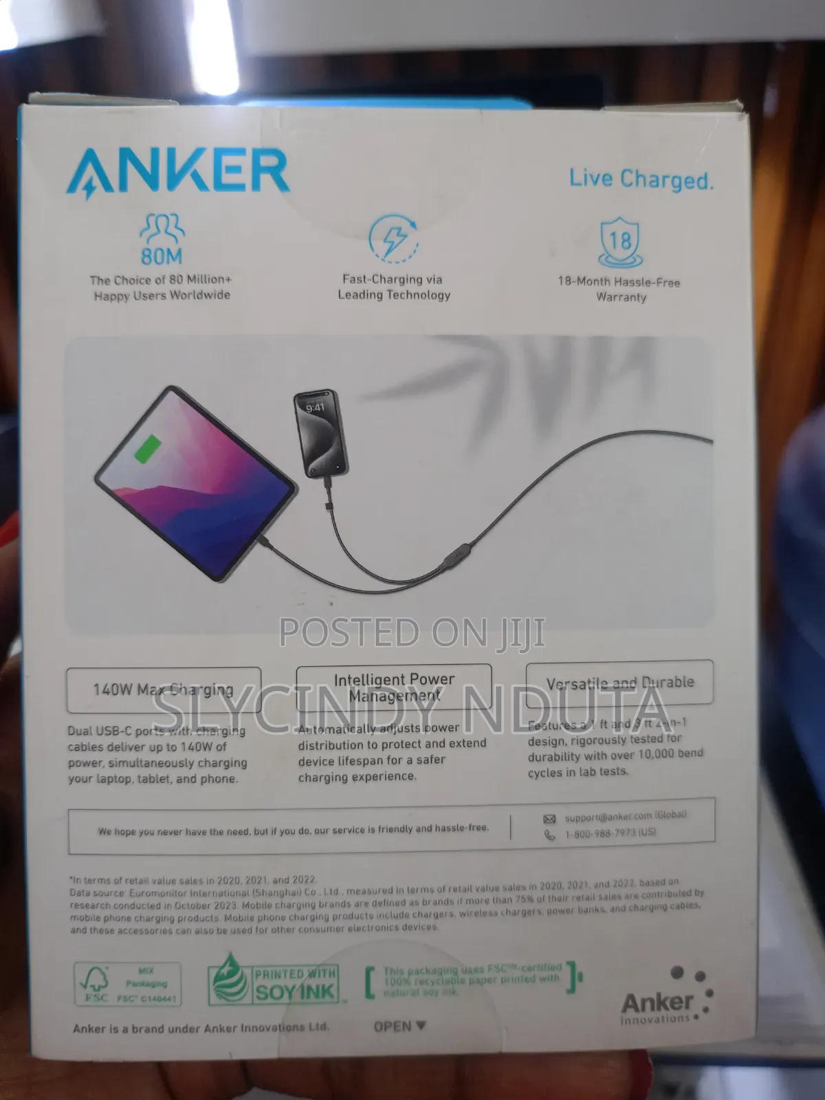 Anker 2-in-1 USB-C to USB-C Cable ( 4ft, 140W)
