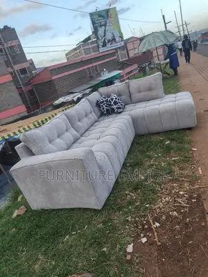 6 Seater L-Shaped Sofa Bubble Design Grey