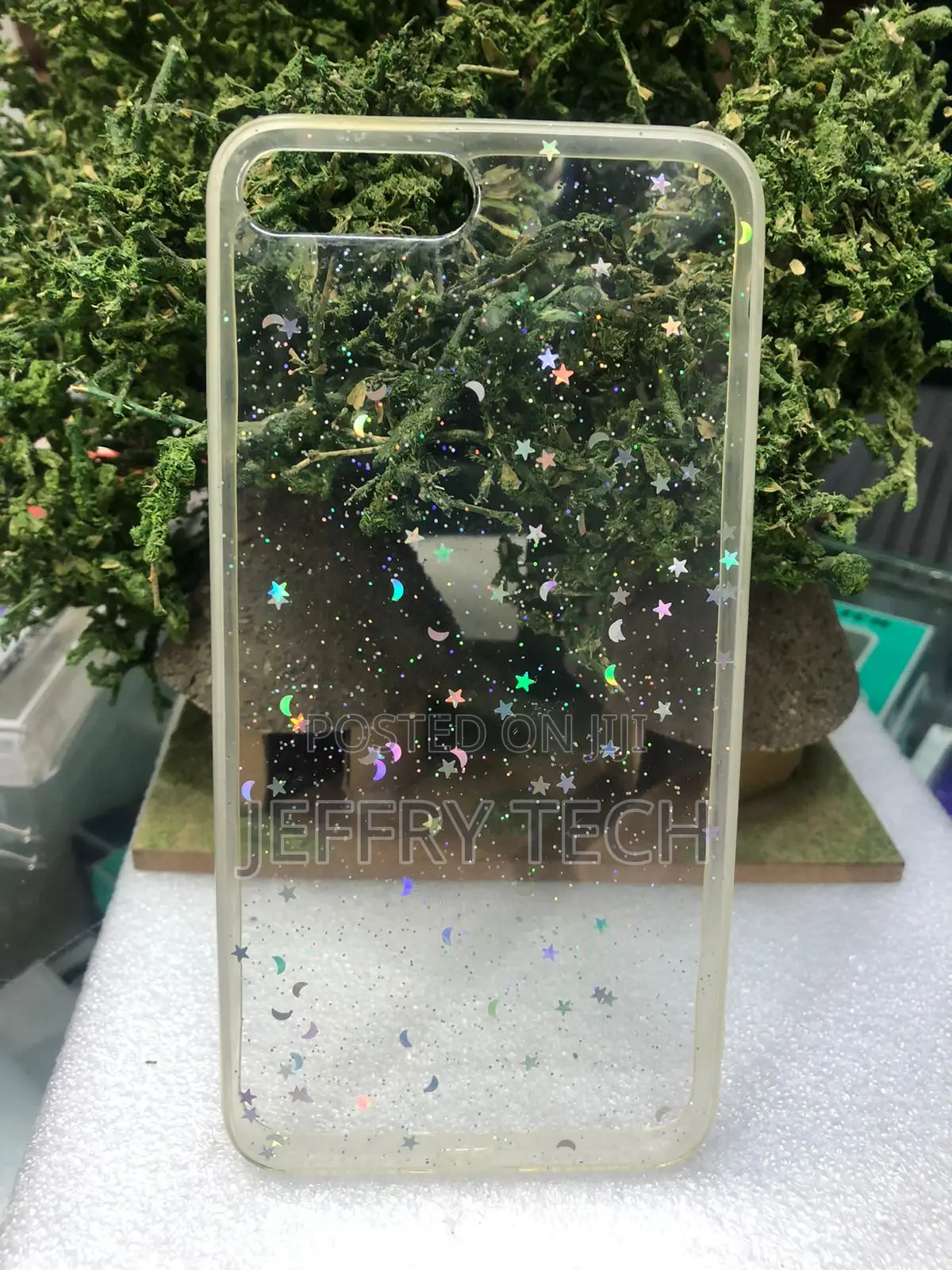 Clear Glitter Phone Case Decorated With Cascading Stars iPhone 6
