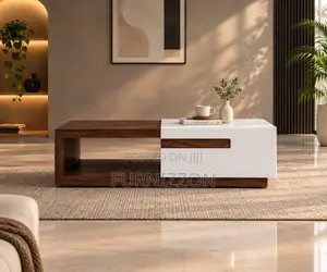 Walnut White Offset Coffee Table