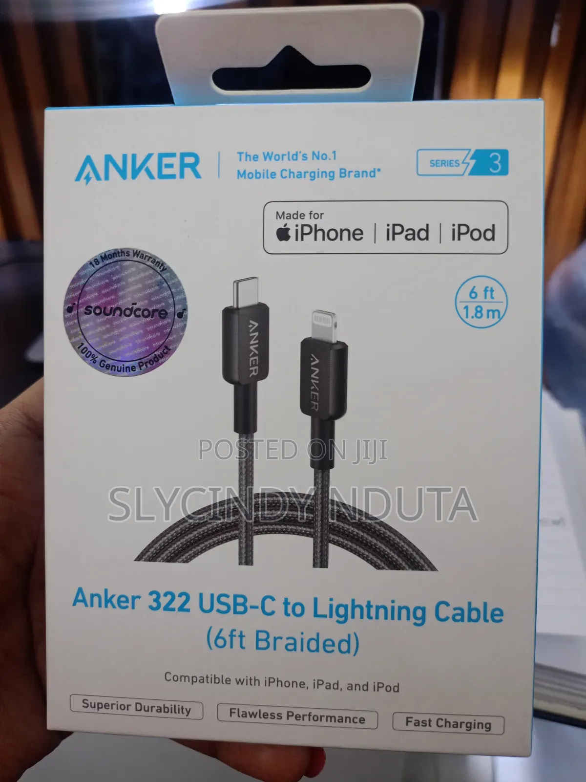 Anker 322 USB-C to Lightning Cable ( 6ft Braided)
