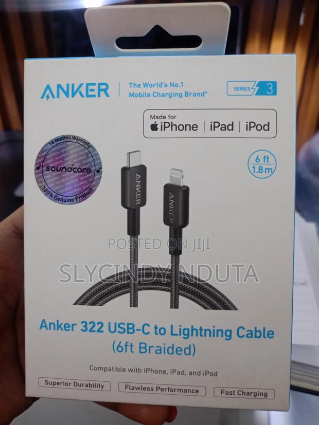 Anker 322 USB-C to Lightning Cable ( 6ft Braided) - main view