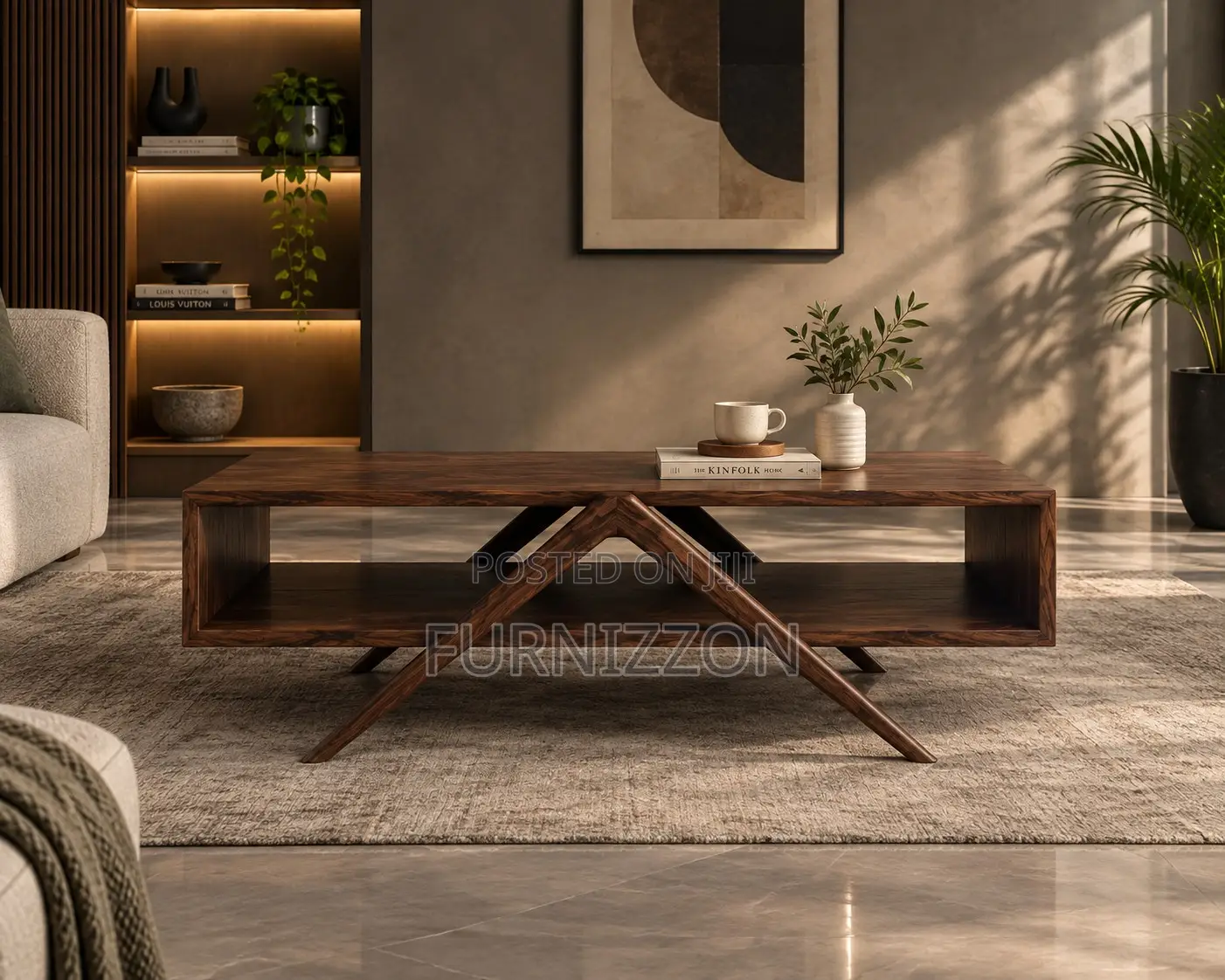 Walnut Architectural Coffee Table