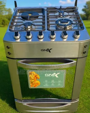 GNIX Black/ Silver – 60×60 Premium Gas Cooker, Gas Sensor, Food Warmer