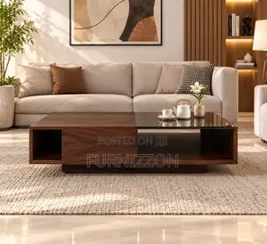 Walnut Coffee Table With Glass Insert