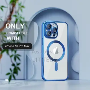 iPhone 16 Pro Max MagSafe Case With Camera Lens Protector-Blue
