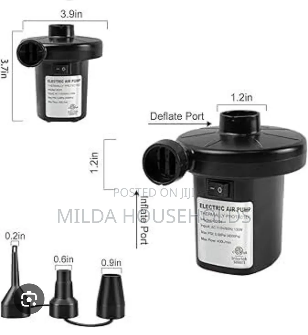 Electric AC Air Pump 55w 3 Nozzle