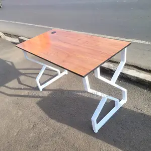 Brown Desk and White Metalic Desk