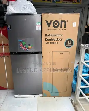 VON Double Door Direct Cool Fridge - 195L