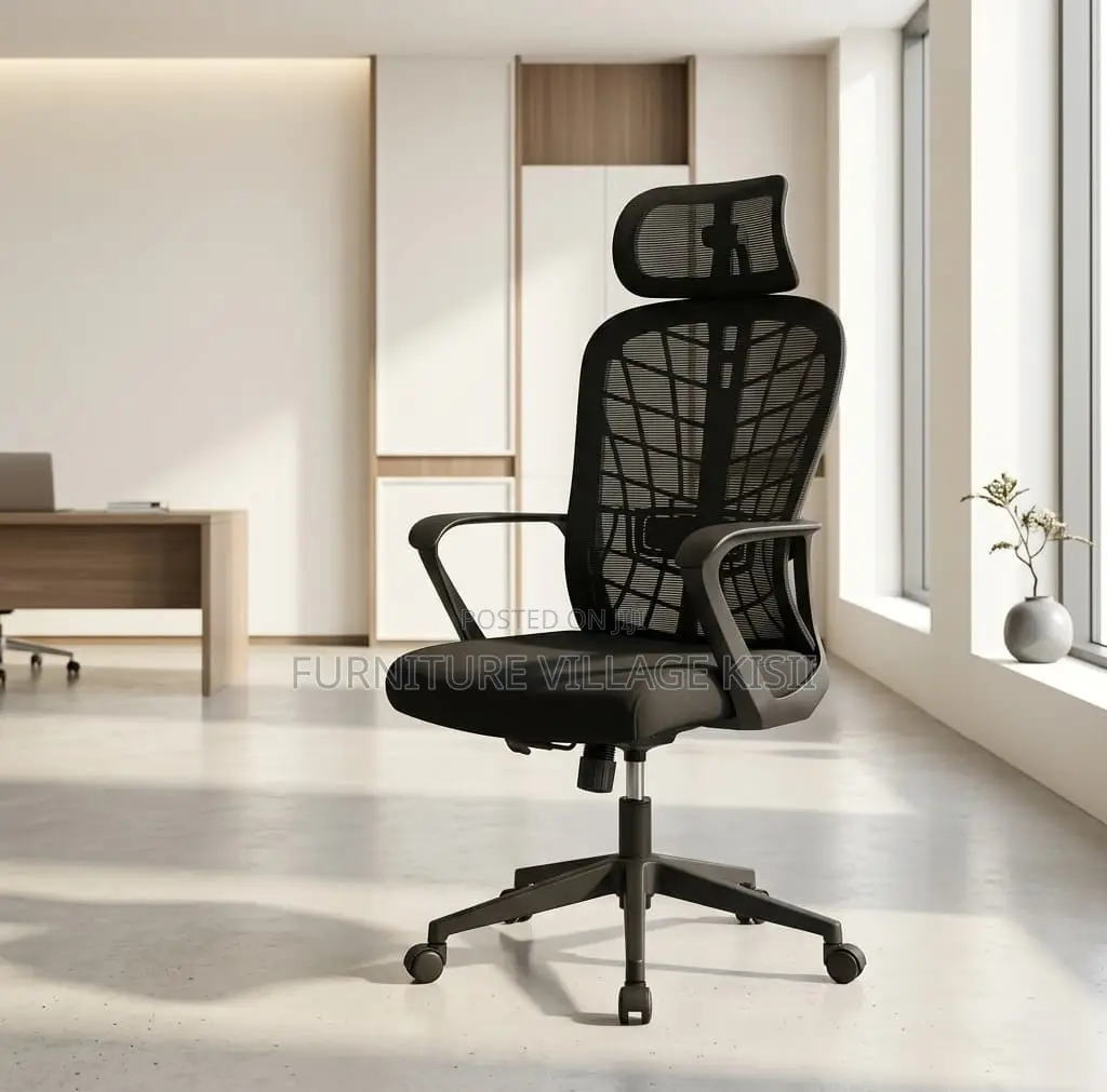 Office Chair;Black Headrest Mesh Desk Chair