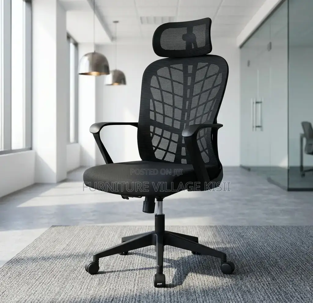 Office Chair;Black Headrest Mesh Desk Chair