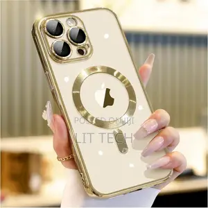 iPhone 13 Pro Magsafe Phone Case, Gold Electroplated Clear Case