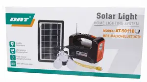 DAT AT-9011B Solar Home Lighting System + MP3/Radio 4 Bulbs