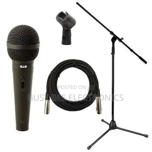 Vocal Microphone With Mic Stand and Cable Package