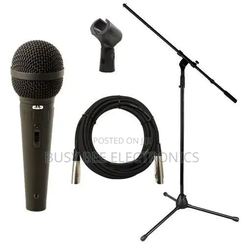 Vocal Microphone With Mic Stand and Cable Package