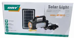 Solar Home Lighting System + MP3/Radio 4 LED Bulbs.DAT Rechargeable