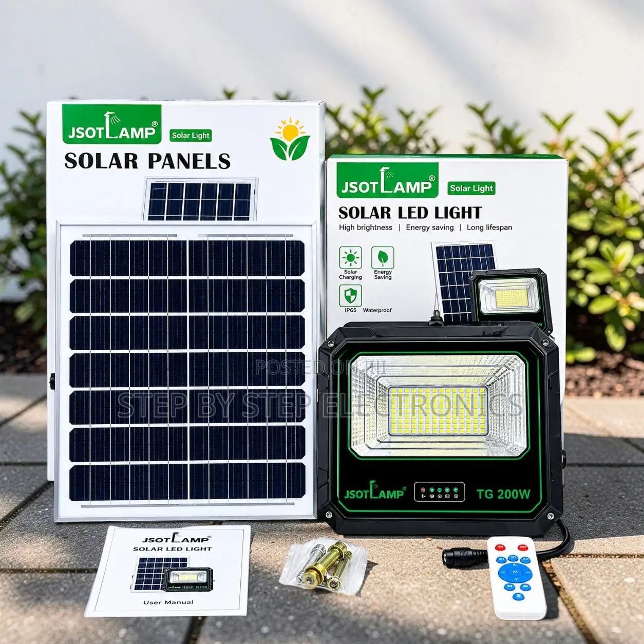 Bright Lighting 200W Watts Outdoor Security LED Solar Flood Light