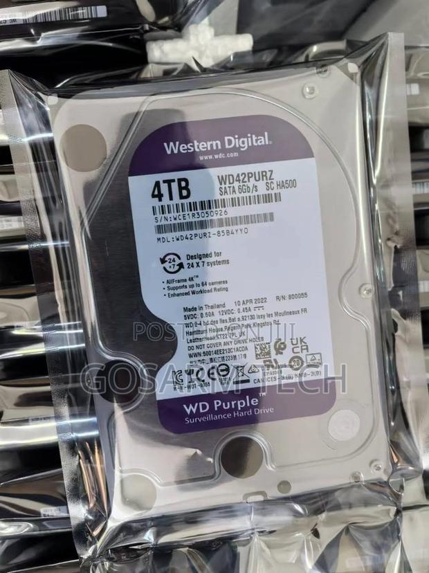 Original 4TB WD Purple Surveillance HDD for CCTV Security Systems - main view