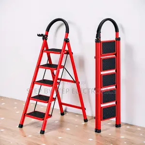2,3,4, 5 Step Folding Ladder Sturdy Construction for Household Tasks