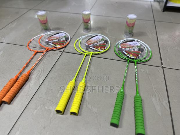 2 Badminton Rackets +3 Shutter Cocks - main view