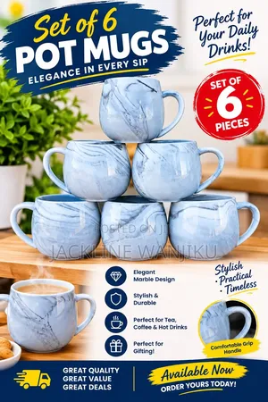 *Set of 6 Pot Mugs 