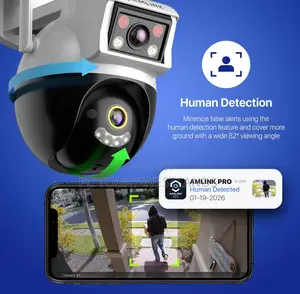 AMLINK Dual-Lens WiFi Camera Outdoor, Human Detection, Motion-Tracking