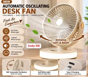 Automatic Oscillating Desk Fan H8