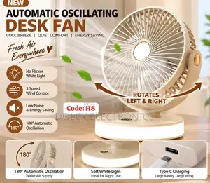 Automatic Oscillating Desk Fan H8