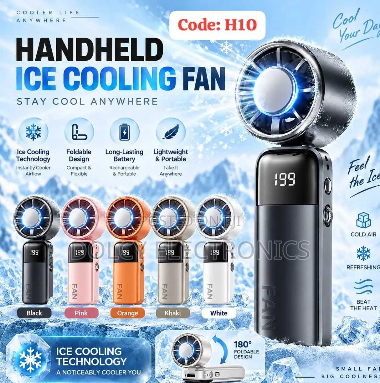 Foldable Design 199-Speed Controlhand Held Fan H10