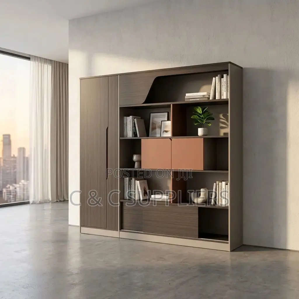 Executive Brown Wooden Wall Unit