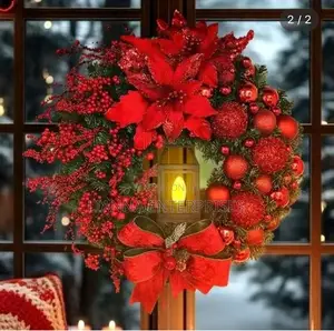 Christmas Wreath With Lamp