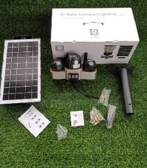 Premium Solar Floodlight CCTV – 3 Lens PTZ Camera