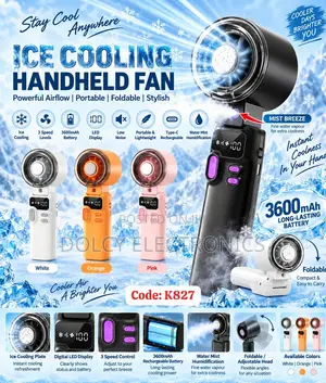 Ice Cooling Handheld Fan With Mist Breeze 