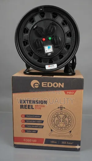 Edon Pro Extension Reel Heavy-Duty 100-Meter Power Cable Reel
