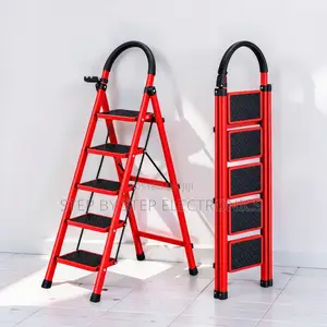 2,3,4 and 5 Step Folding Ladder Textured Surface for Garage Tasks