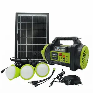 Solar Home Lighting Kit With Fan, FM Radio 3 LED Bulbs.DAT DT-X10