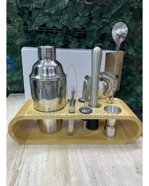 10pcs Cocktail Shaker Set Color: Silver Size: 10pcs