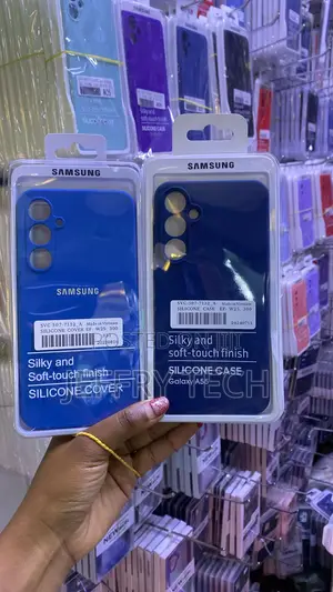 E Blue Samsung Galaxy A55 Silicone Cases Featuring a Silky, Soft-Touch