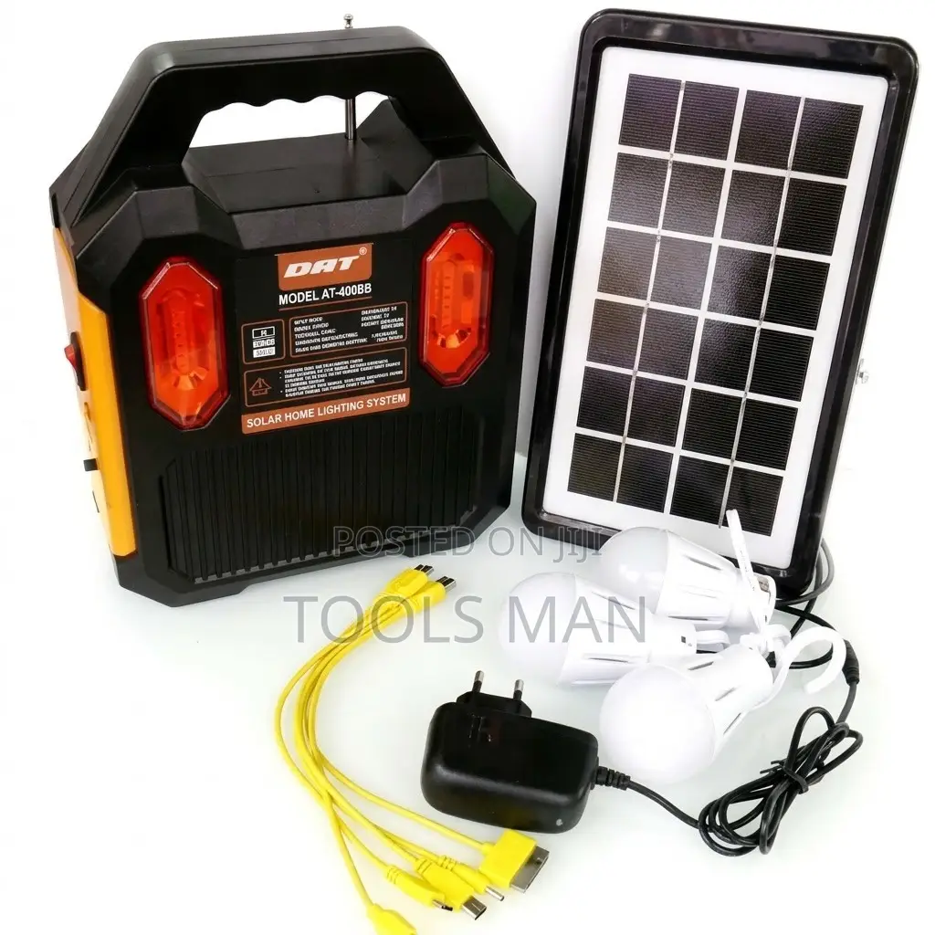 DAT AT-9028 Solar Home Lighting System + MP3/Radio 3 Light Bulbs