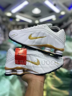 Nike Shox R4 . ” White Gold “ Quality Leather Size 40-46