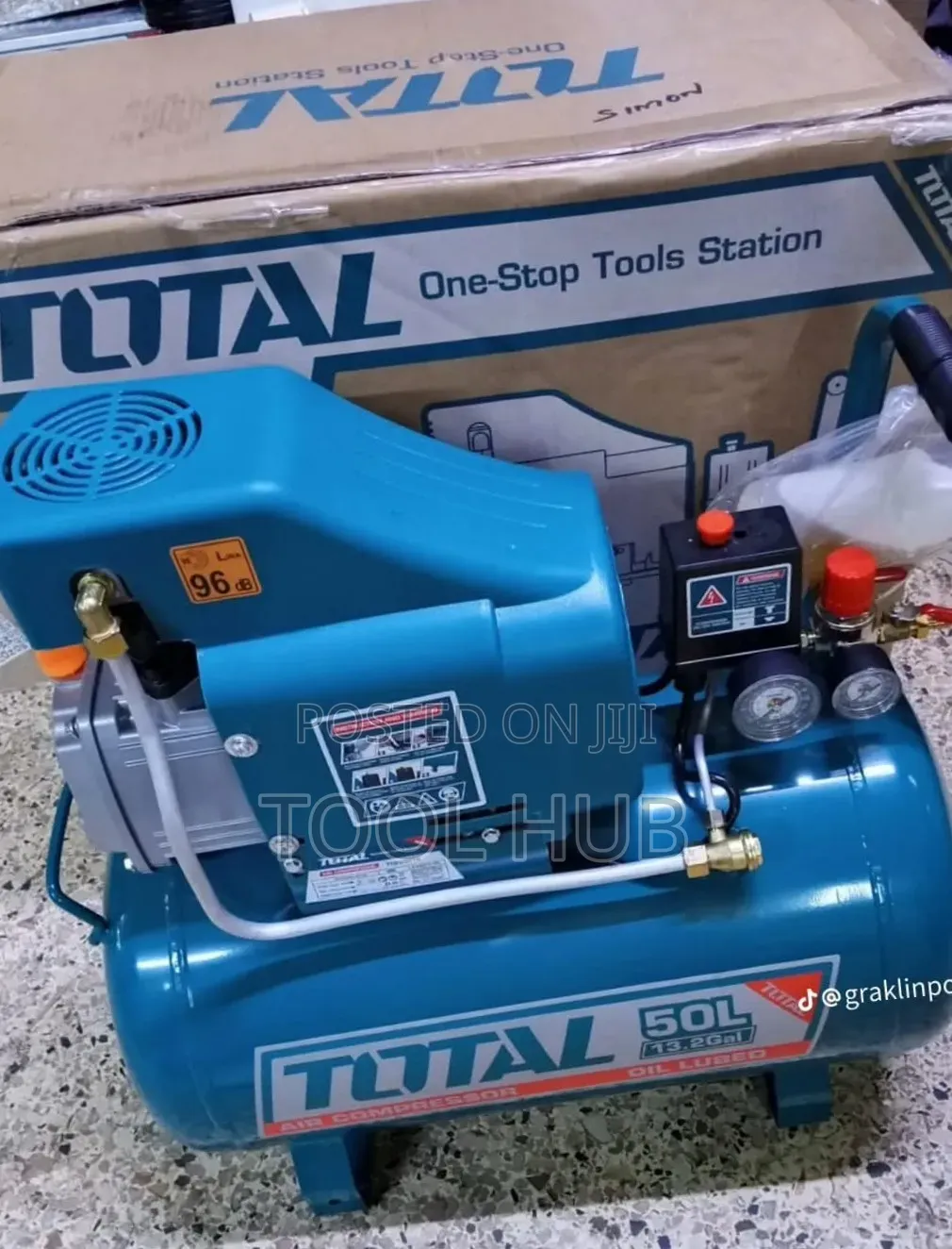 TOTAL Tools 50L Oil-Lubricated Air Compressor