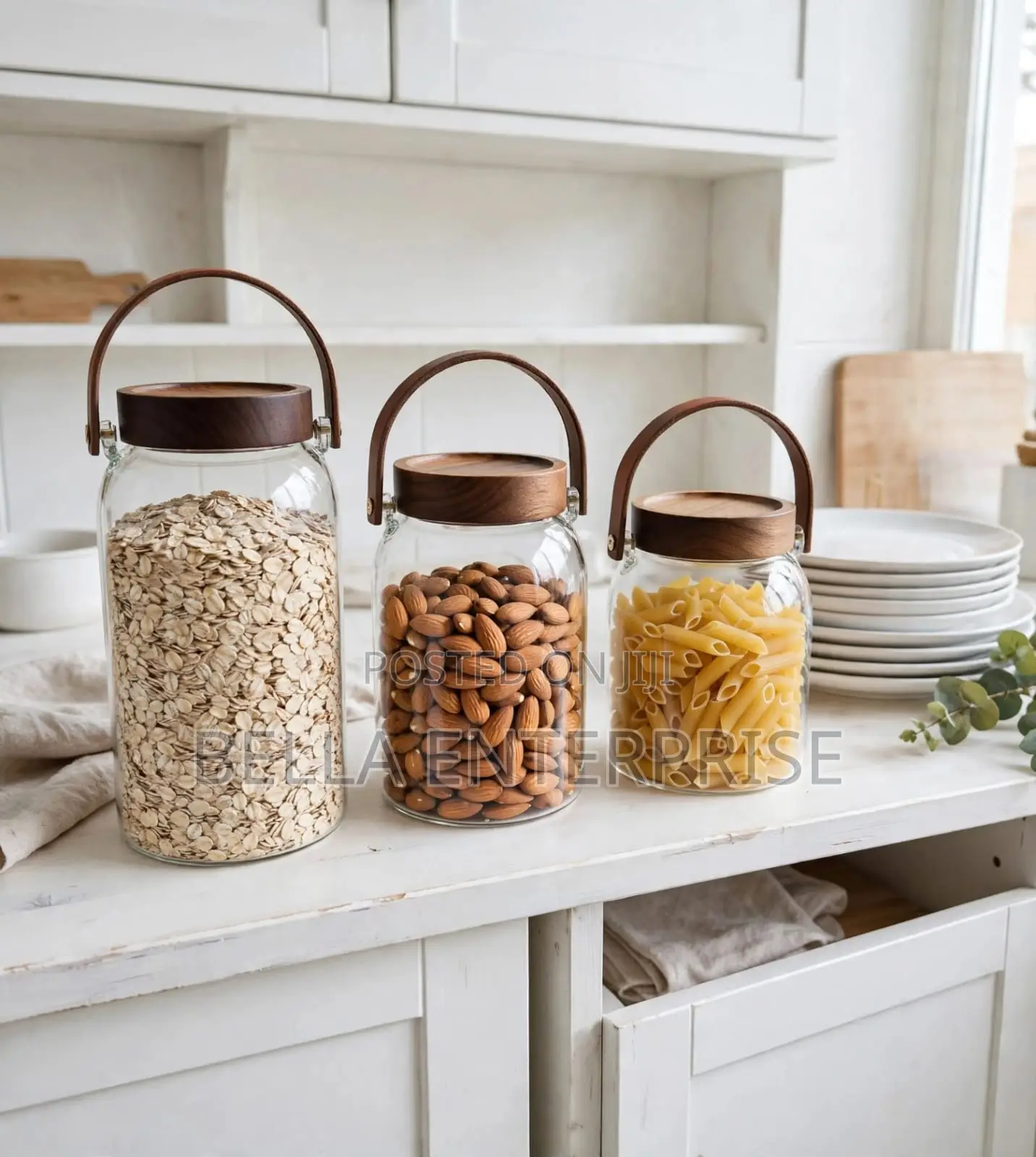 Premium Large Capacity Borosilicate Glass Storage Jar With Acacia Lid