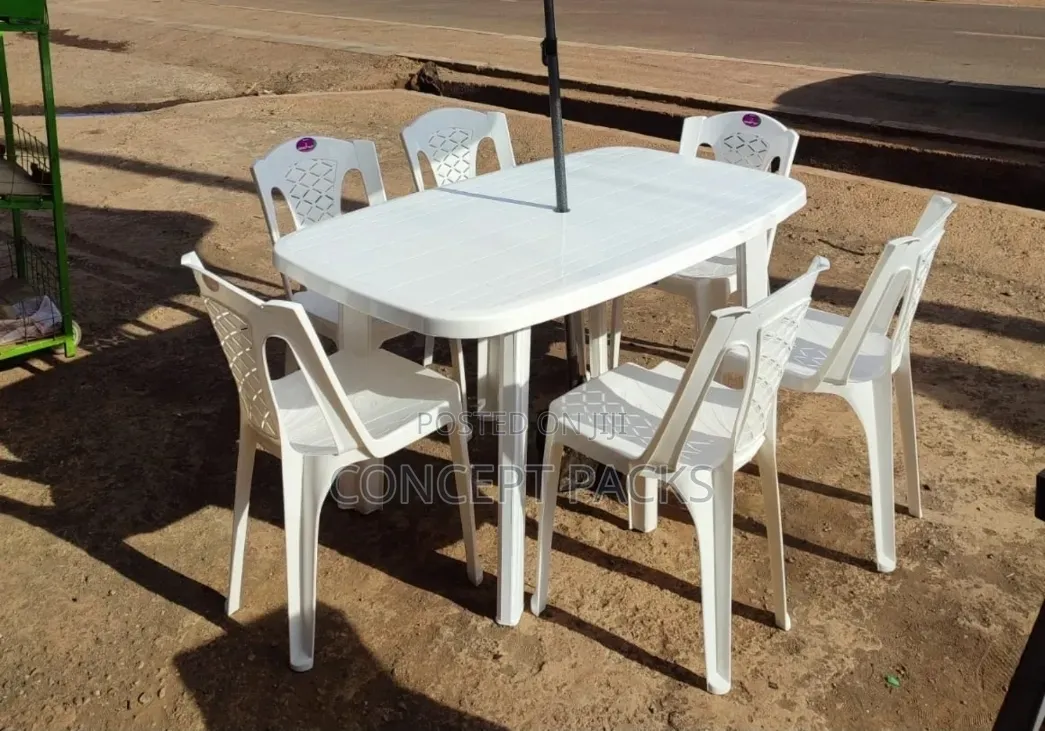 1 Rectangle Table + 6 Armless Chair Set
